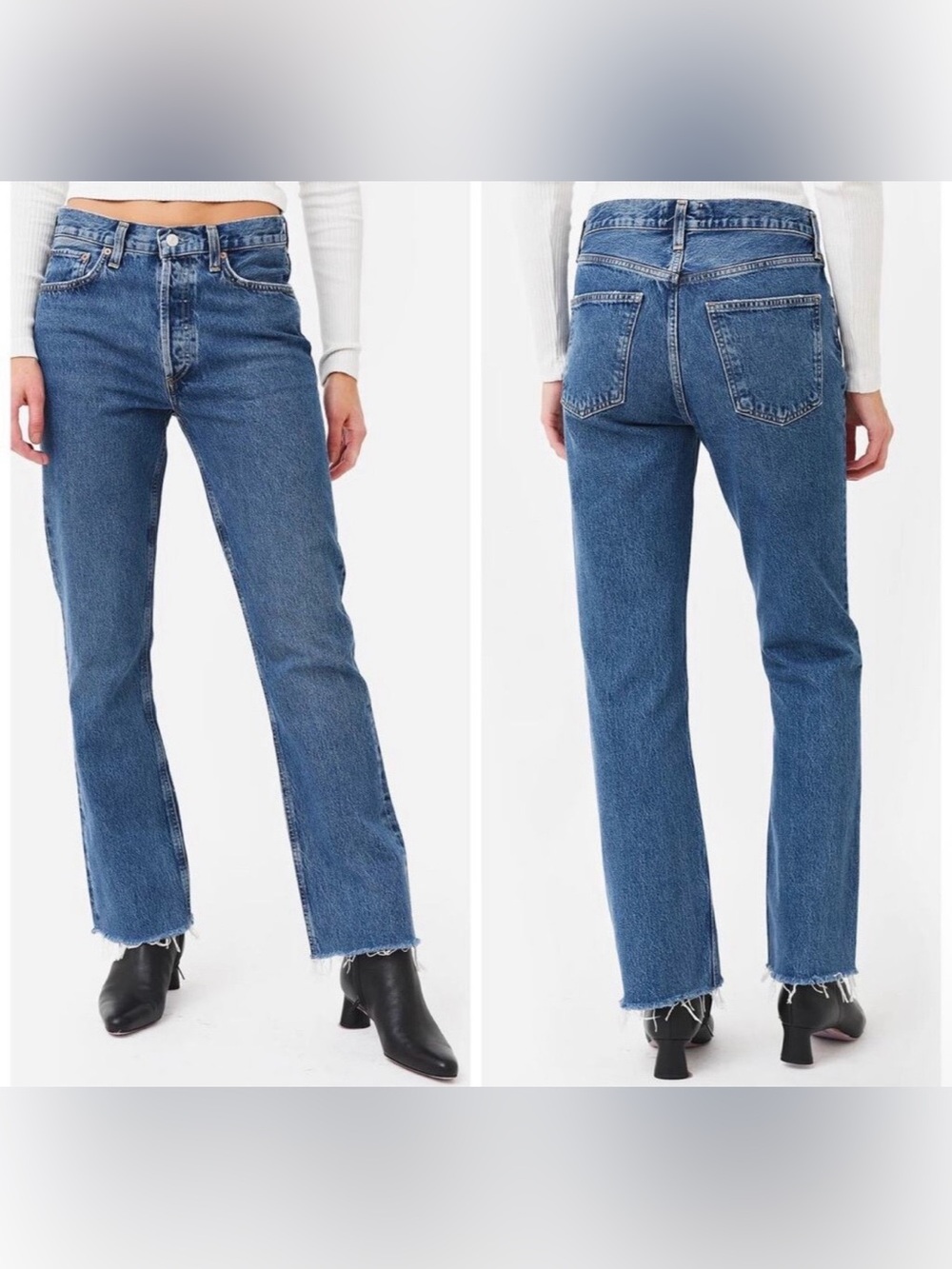 AGOLDE Relaxed Boot Jeans 100% Organic Cotton Size 25 Medium Blue Wash Sphere